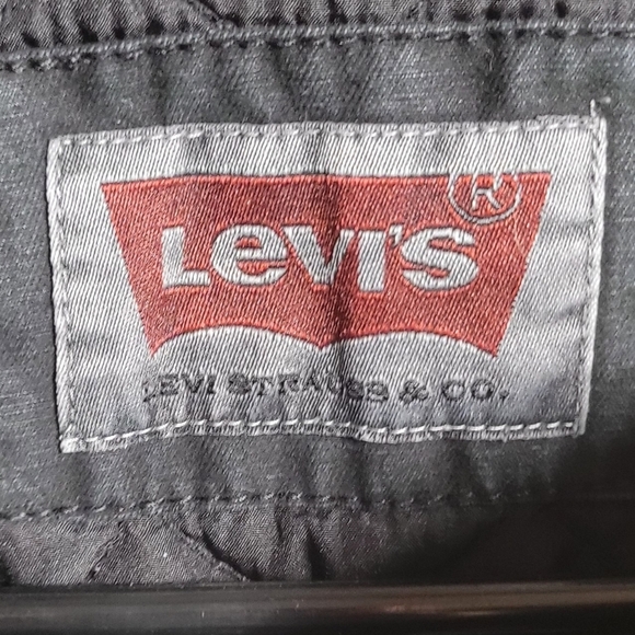 Levis Mens Small Black Denim Quilted Lining Trucker Jacket - Picture 11 of 13